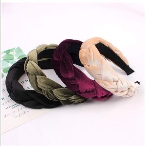 Velvet Braided headband 4pack